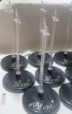 11 Original Ashton Drake Gene Doll Black & Clear Stands Lot