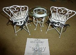 16 Ashton Drake Gene Accessories Patio Set White Chairs & Table