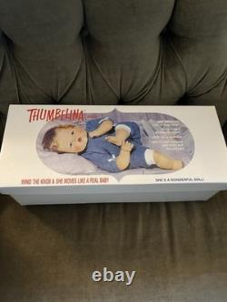 1990s Ashton-Drake Thumbelina Doll LRS231, NiB, COA, Wind-Up, 20 Pink Overall