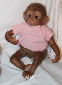 2 Ashton Drake Baby Monkey Doll Set by Linda Murray ADG Dolls