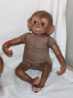 2 Ashton Drake Baby Monkey Doll Set by Linda Murray ADG Dolls