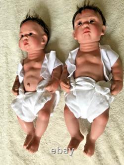 2 AshtonDrake Weighted Silicone Twin Baby Doll by Linda Murray AEL 2006 A856 855