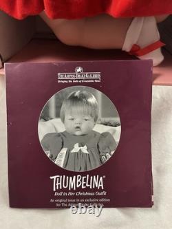 20 Ashton Drake Thumbelina Doll in Christmas Outfit Vinyl Vintage Repro 2003