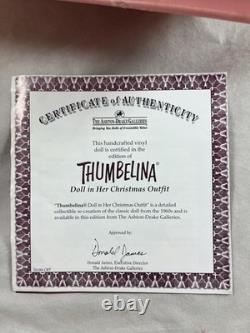 20 Ashton Drake Thumbelina Doll in Christmas Outfit Vinyl Vintage Repro 2003
