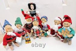 2002 Ashton DRAKE Snow White and The 7 Dwarfs At Christmas, VGood Condition