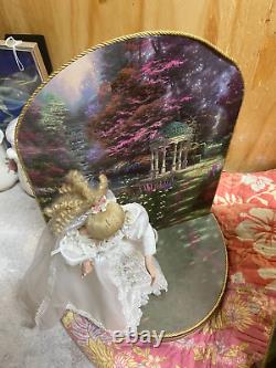 4 Thomas Kinkade Porcelain Bride Dolls with backdrops Ashton Drake Garden Brides