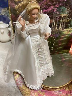 4 Thomas Kinkade Porcelain Bride Dolls with backdrops Ashton Drake Garden Brides