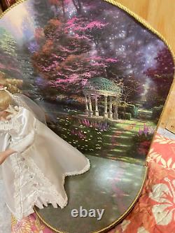 4 Thomas Kinkade Porcelain Bride Dolls with backdrops Ashton Drake Garden Brides