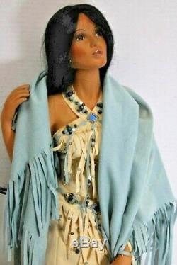 A21 27 Native American Princess Porcelain Doll Ashton Drake Wind Seeker & GWP