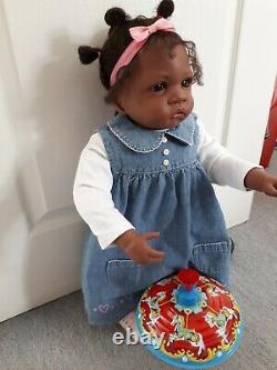 AA Ethnic Toddler Doll Ashton Drake Jasmine at 1 1/2 yrs old 24 by W. Hanl