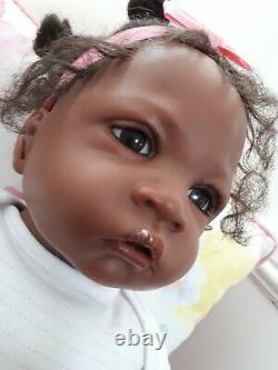 AA Ethnic Toddler Doll Ashton Drake Jasmine at 1 1/2 yrs old 24 by W. Hanl
