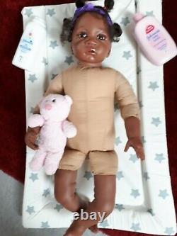 AA Ethnic Toddler Doll Ashton Drake Jasmine at 1 1/2 yrs old 24 by W. Hanl