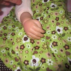 ADG Reborn Doll Rooted Hair Inset Eyes Cloth Body 23in