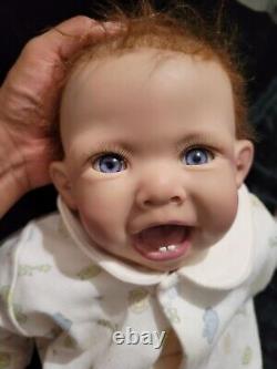 ADG Reborn Doll Rooted Hair Inset Eyes Cloth Body 23in Baby Doll