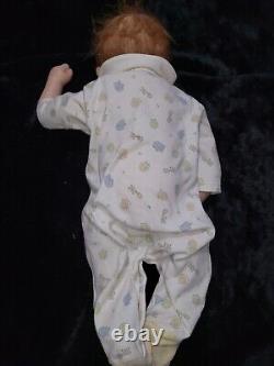 ADG Reborn Doll Rooted Hair Inset Eyes Cloth Body 23in Baby Doll