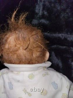 ADG Reborn Doll Rooted Hair Inset Eyes Cloth Body 23in Baby Doll