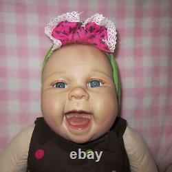 ADG Reborn Doll Sandy Open Mouth Smiling Weighted Realistic Cloth Body 22in