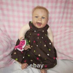 ADG Reborn Doll Sandy Open Mouth Smiling Weighted Realistic Cloth Body 22in