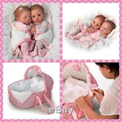 Ashton Drake Lullaby Twins Baby Dolls With Bassinet By Waltraud Hanl