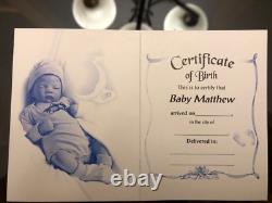 ASHTON DRAKE Sweet Dreams Baby Matthew2003 So truly Real By Waltraud Hanl, NEW