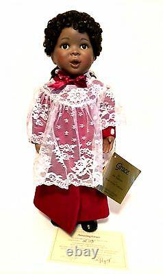 African American Doll Amazing Grace Ashton Drake Porcelain New in Box 17 inches