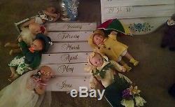 Ashton Drake 1995 Calendar Babies Lot of All 12 Month Dolls with Calendar