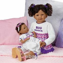 Ashton-Drake A Sister's Love African-American Child And Baby Poseable Doll Set