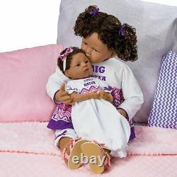 Ashton-Drake A Sister's Love African-American Child And Baby Poseable Doll Set