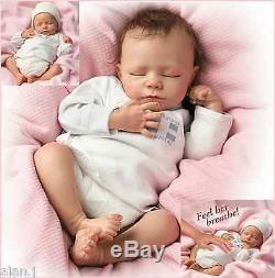 Ashton Drake ASHLEY Breathing Newborn Baby Doll -t shirt nappy cap