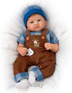 Ashton-Drake Adventure Awaits Authentic Silicone Baby Boy Doll by Sandy Faber