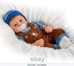 Ashton-Drake Adventure Awaits Authentic Silicone Baby Boy Doll by Sandy Faber