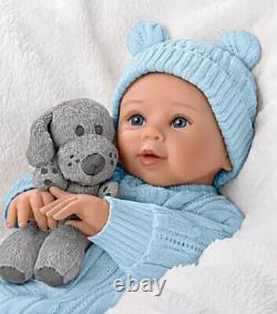 Ashton Drake Aiden Baby Boy Doll With Plush Puppy by Sherry Rawn