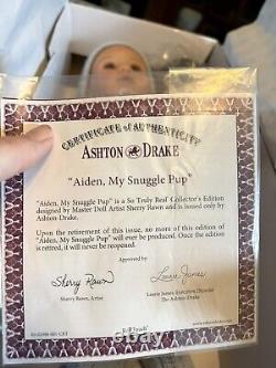 Ashton Drake Aiden Baby Boy Doll With Plush Puppy by Sherry Rawn