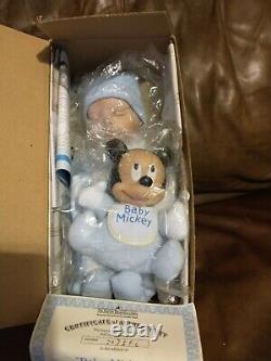 Ashton Drake Baby Mickey Boy Doll With Baby Mickey Mouse Plush #7075fc