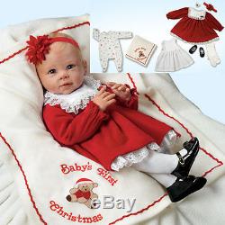Ashton Drake Babys first Christmas doll by Linda Murray