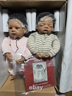 Ashton Drake Black Jada & Jayden Twin African American Black Reborn Baby Dolls