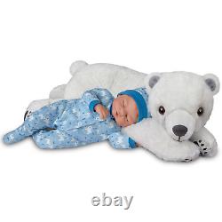 Ashton-Drake Brayden Baby Doll & Snowball Plush Polar Bear Set by Violet Parker