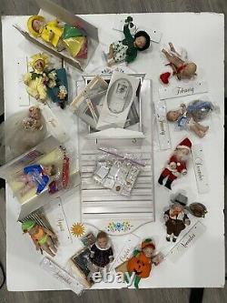 Ashton Drake Calendar Babies Complete Set of 12 Dolls & Calendar WithAccessories