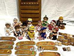 Ashton Drake Calendar Babies Complete Set of 12 Dolls w Boxes #'s Month Plaques