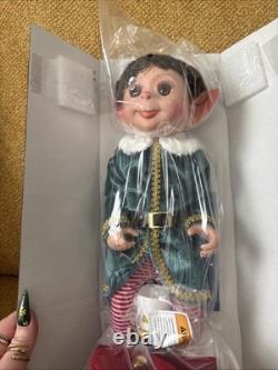 Ashton-Drake Charlie the Christmas Elf Doll with Candle & Stocking Brand New VTG
