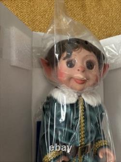 Ashton-Drake Charlie the Christmas Elf Doll with Candle & Stocking Brand New VTG