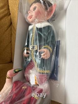 Ashton-Drake Charlie the Christmas Elf Doll with Candle & Stocking Brand New VTG