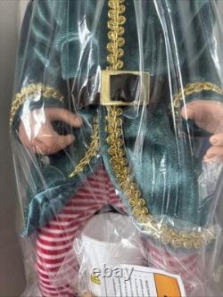 Ashton-Drake Charlie the Christmas Elf Doll with Candle & Stocking Brand New VTG