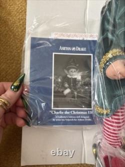 Ashton-Drake Charlie the Christmas Elf Doll with Candle & Stocking Brand New VTG