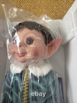 Ashton-Drake Charlie the Christmas Elf Doll with Candle & Stocking Brand New VTG