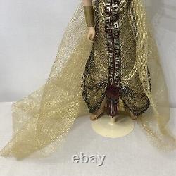 Ashton Drake Cleopatra porcelain doll Gold Gown Egyptian Stand RETIRED SEE NOTES