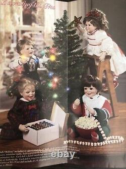 Ashton Drake Decorating the Tree Christmas Four Porcelain Dolls Vintage 1990's