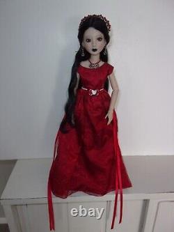 Ashton Drake Delilah Noir Doll Wearing Custom Outfit Queen Of Hearts Look