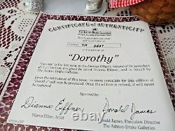 Ashton Drake / Dianna Effner Porcelain & Cloth Dorothy With Stand Toto & Coa