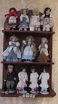 Ashton Drake/Dianna Effner's Storybook Dolls Set of 11 and Display Shelf
